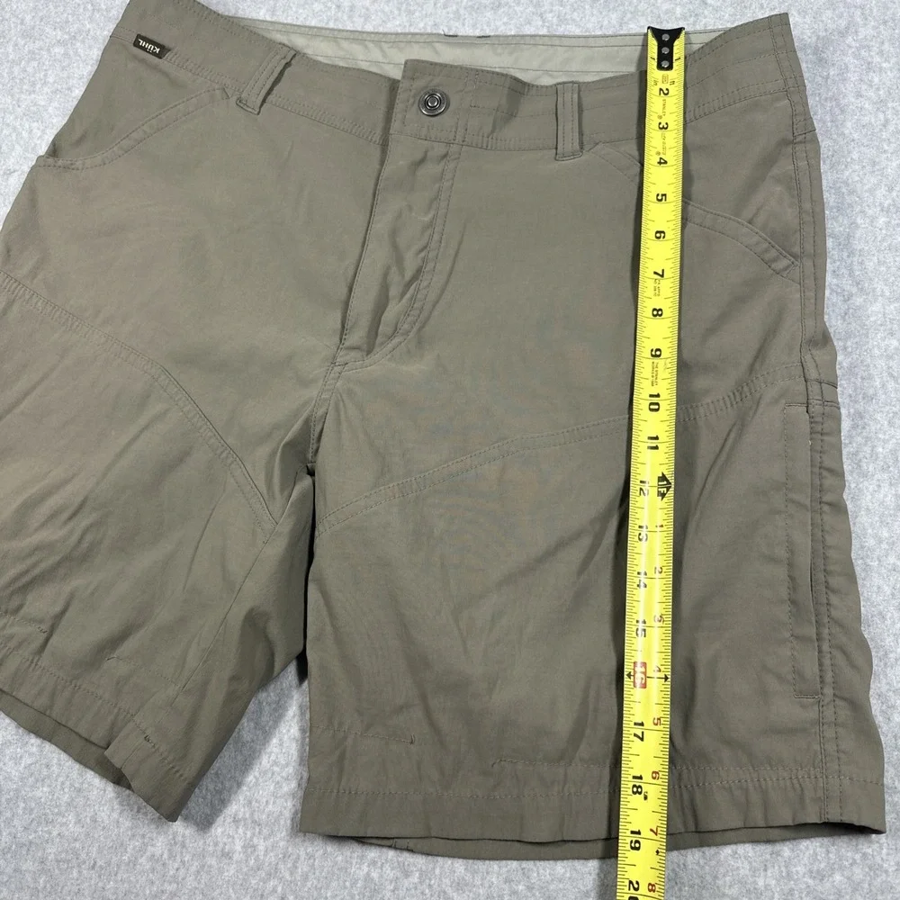 Kuhl Radikl Cargo Hiking Shorts Size 36x8 Khaki Nylon Outudoor Trails Gorpcore